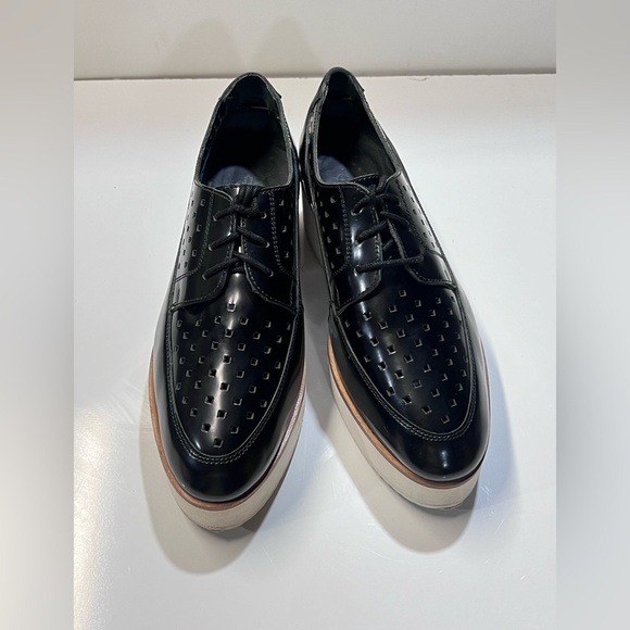 ELK the LABEL Black patent leather Derby lace up platform Oxford size 8. - Picture 3 of 9
